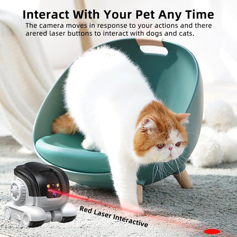 AEZ Robot Camera on Wheels 1080P Dual Lens,Security Indoor Camera with 2-Way Talk,Blinky Bot with Night Vision, Distance Bot 5200mAh Battery & App Control for Cats/Dogs/Baby/Elderly (SD/Cloud Storage) - Image 5